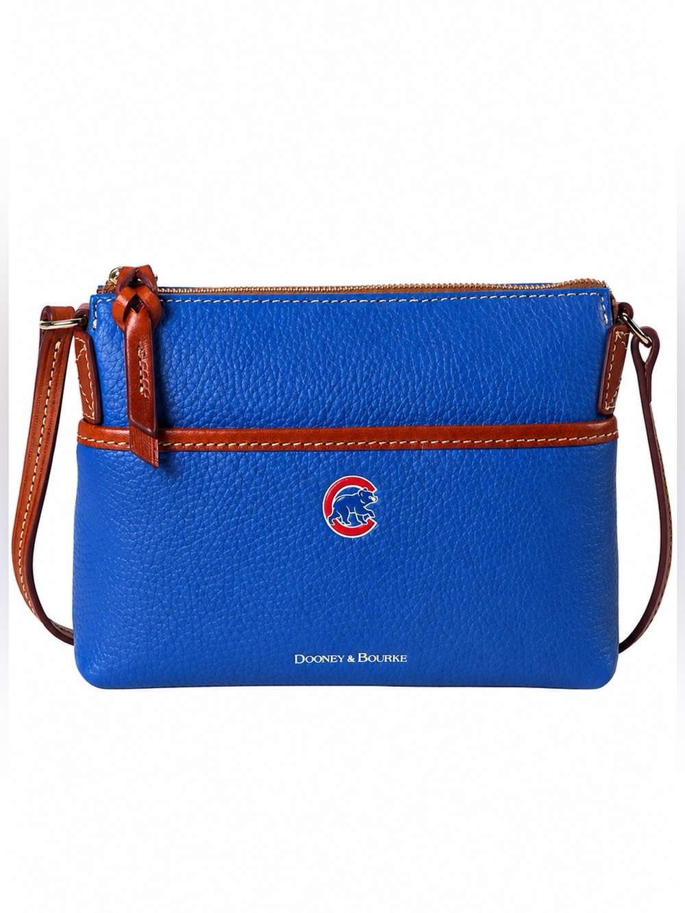 NWT Dooney & Bourke Chicago Cubs Ginger Pebble Leather Crossbody Bag MLB | Blue